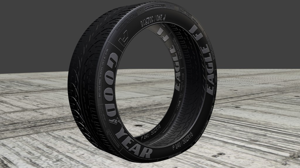 Good Year Tire animated and deformed with lattice preview image 1